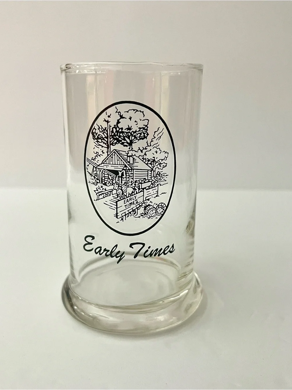 Early Times Weighted Highball Whiskey Glasses with Black Image  - Set of 4